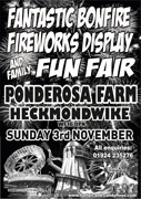 Poster for Ponderosa Farms, Bonfire and Firework display