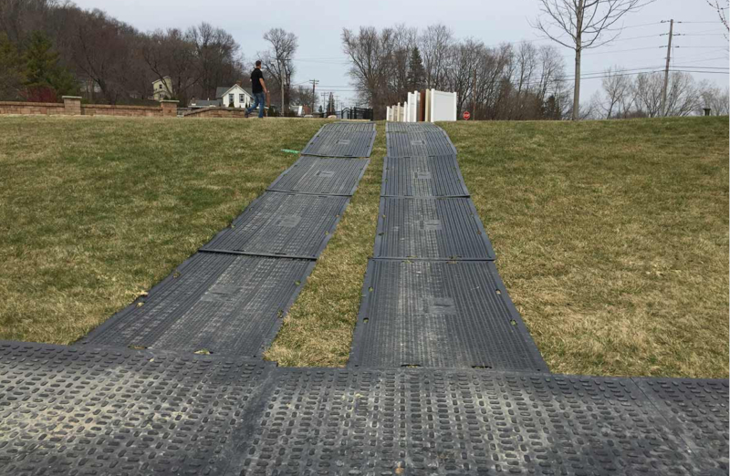 Image of track mats onsite